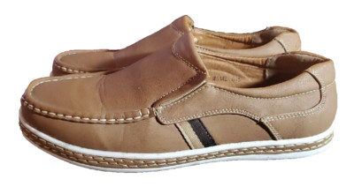 ALESSIO Men's Shoes 8.5 Leather Loafers Fine Craftsmanship Beige.