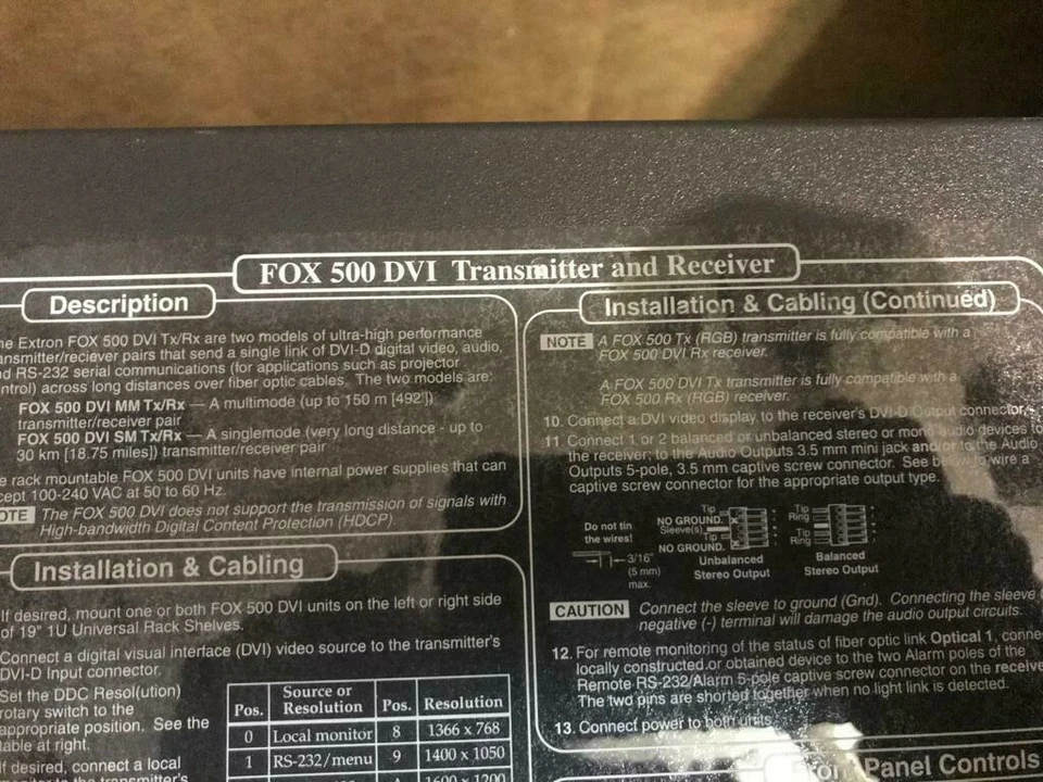 Extron FOX 500 DVI Tx MM FOXBox Singlemode - Transmitter and Receiver - Image 3 of 4