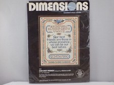 NEW DIMENSIONS OUR BEST FRIENDS COUNTED CROSS STITCH KIT 11" x 14" 3020