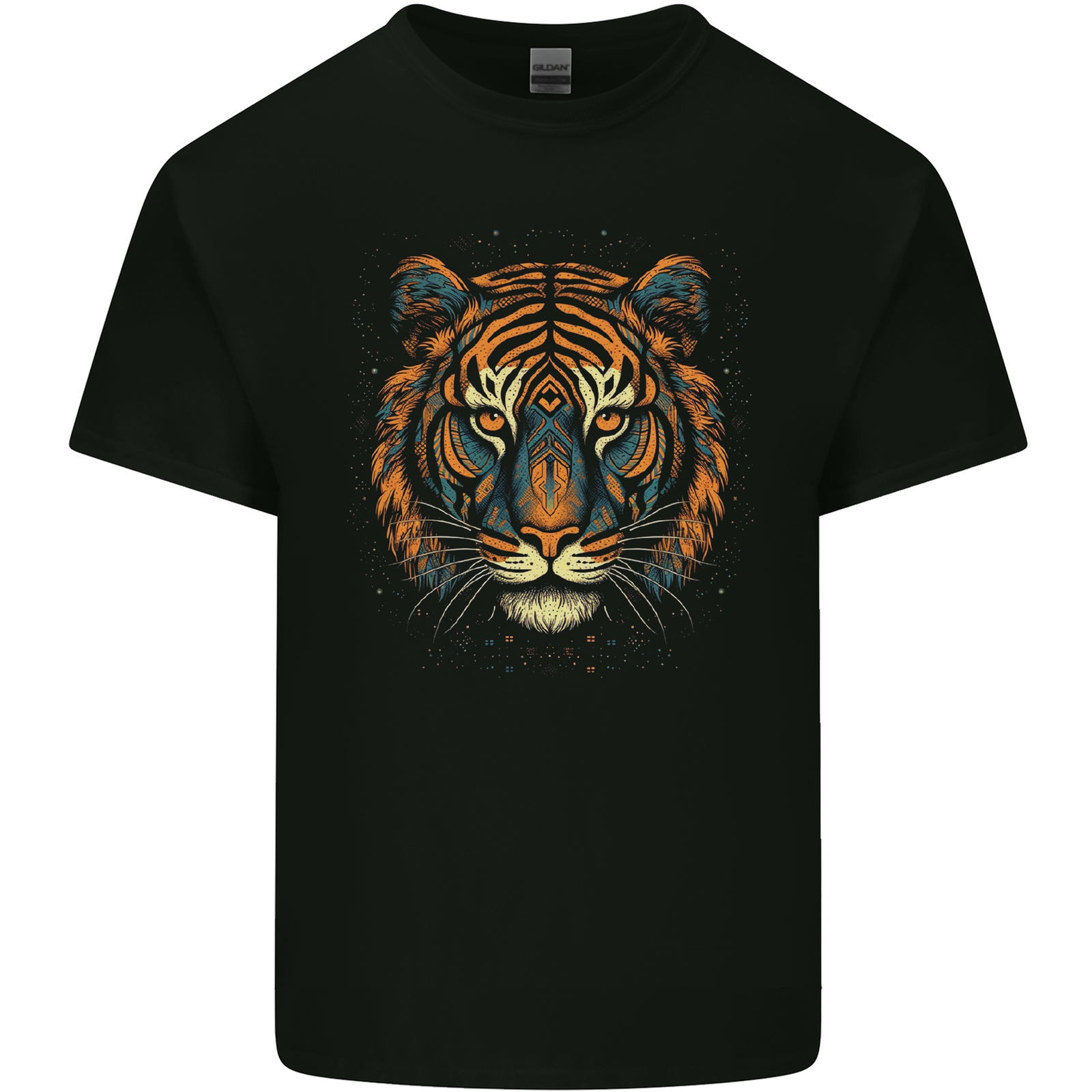 A Tribal Tiger Head Fantasy Mens Cotton T-Shirt Tee Top