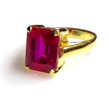 Natural Ruby Ring Silver Wedding Ring Gold Plated Ruby Gemstone Jewelry For Her