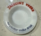 Vintage Milk Glass JACQUIN's VODKA Bar Round 5" Cigarette Ashtray