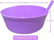 Cereal Bowls with Straws for Kids Childrens Bowls with Straw Built in for Kid...