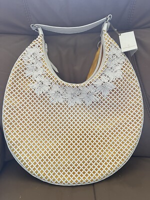 Gianfranco Lotti Firenze designer Tasche Unikat weiß-gelb Leder NP. 890  NEU