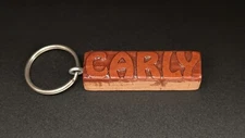 Keychain CARLY Personalized Custom Name Fob Wood Key Ring Unique Gift Idea