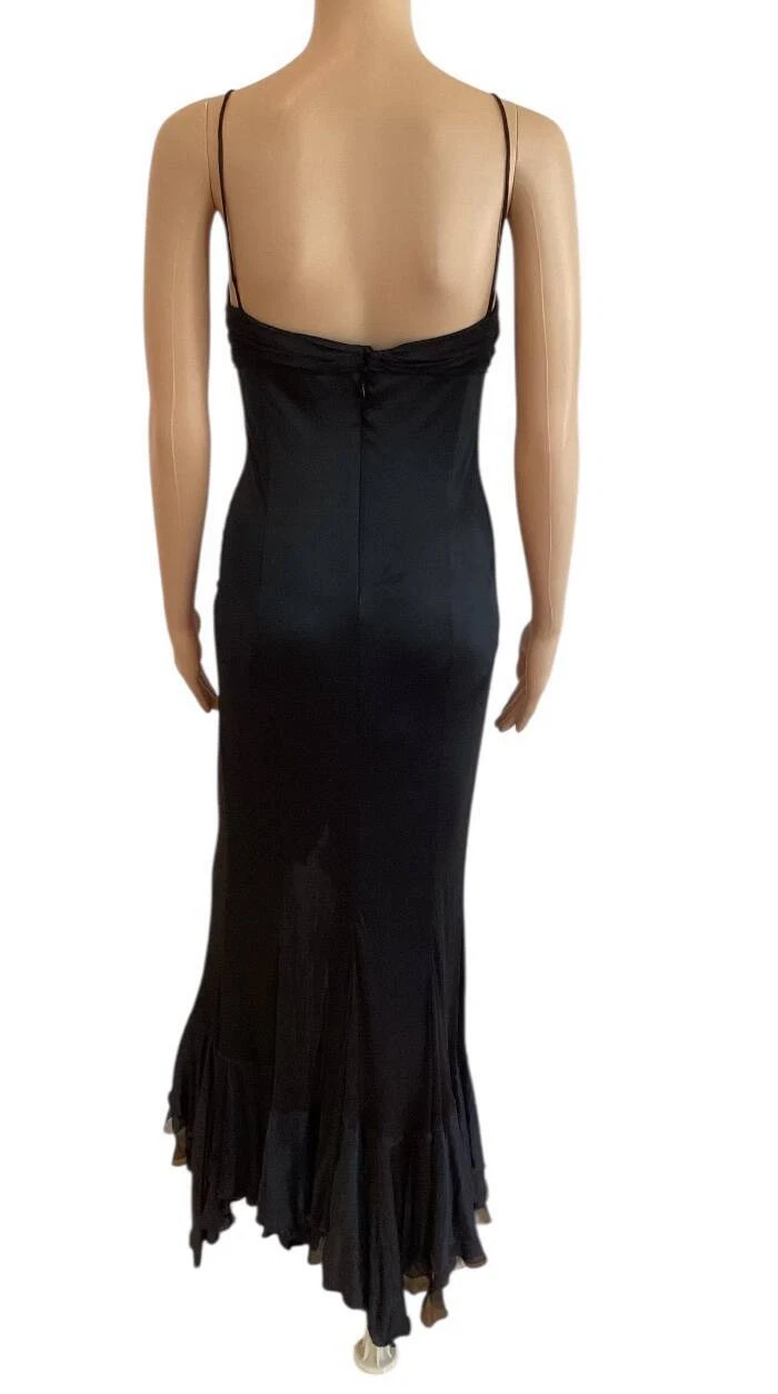 ABITO VERSACE VINTAGE SS 2004 RITAGLIATO BUSTIER APERTO DIETRO TAGLIA 42