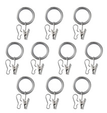 Bague rideau IKEA SYRLIG avec clip et crochet, nickelé, 25 mm, 1 ", NEUF