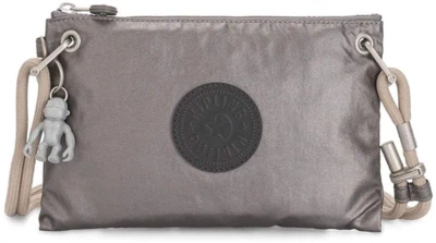 Kipling Damen Knippa Umhängetasche 23 x 15 x 1,5 cm Grau (Carbon Metallic)
