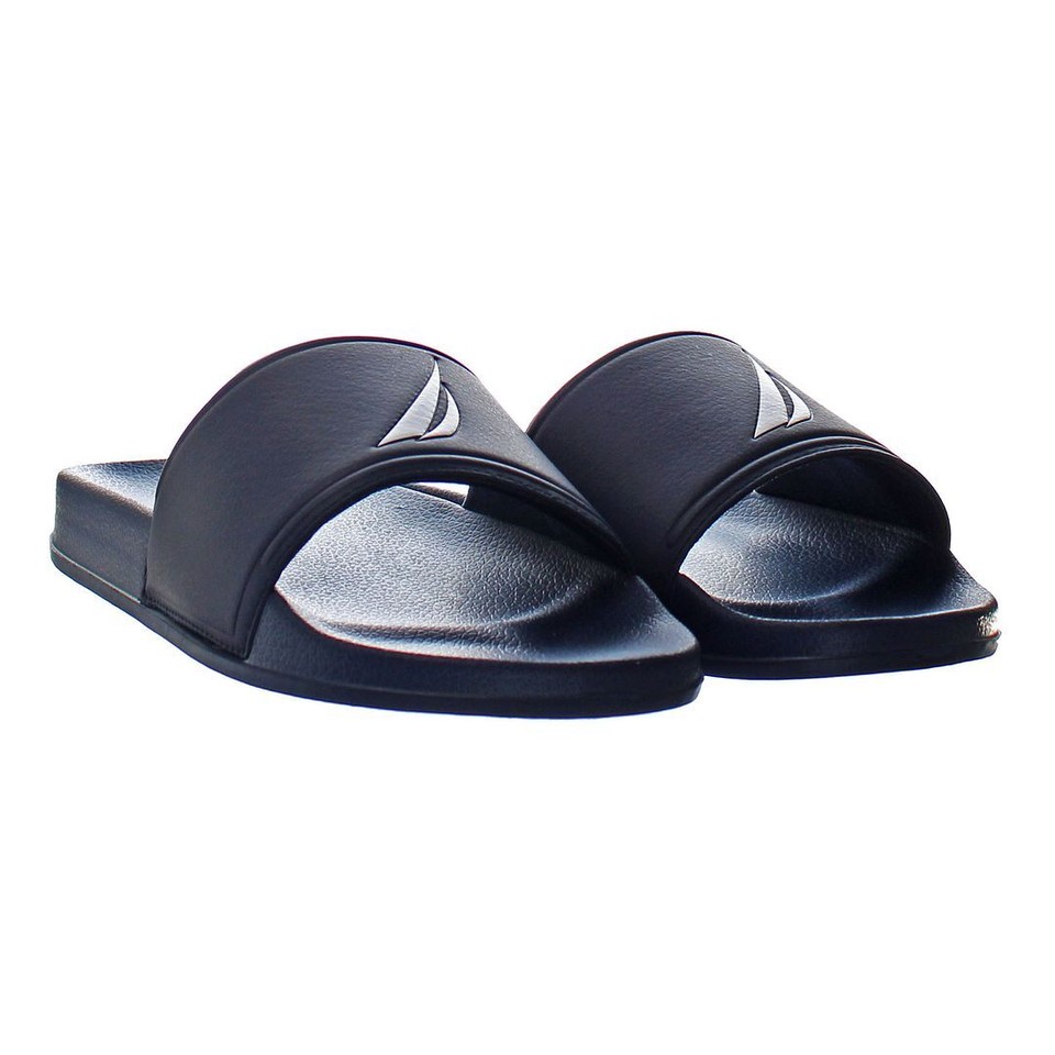 Nautica Grappo Mens Blue/White Sliders
