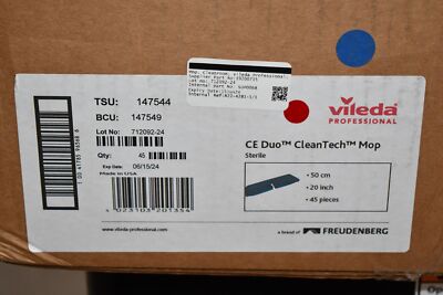 ⚠️ N★ NEW Vileda 147544 CE Duo CleanTech Sterile 2-Sided Laminated Mop
