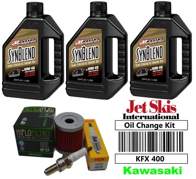 Kawasaki KFX 400 Oil Change Kit NGK Spark Plug Filter Arctic Cat
