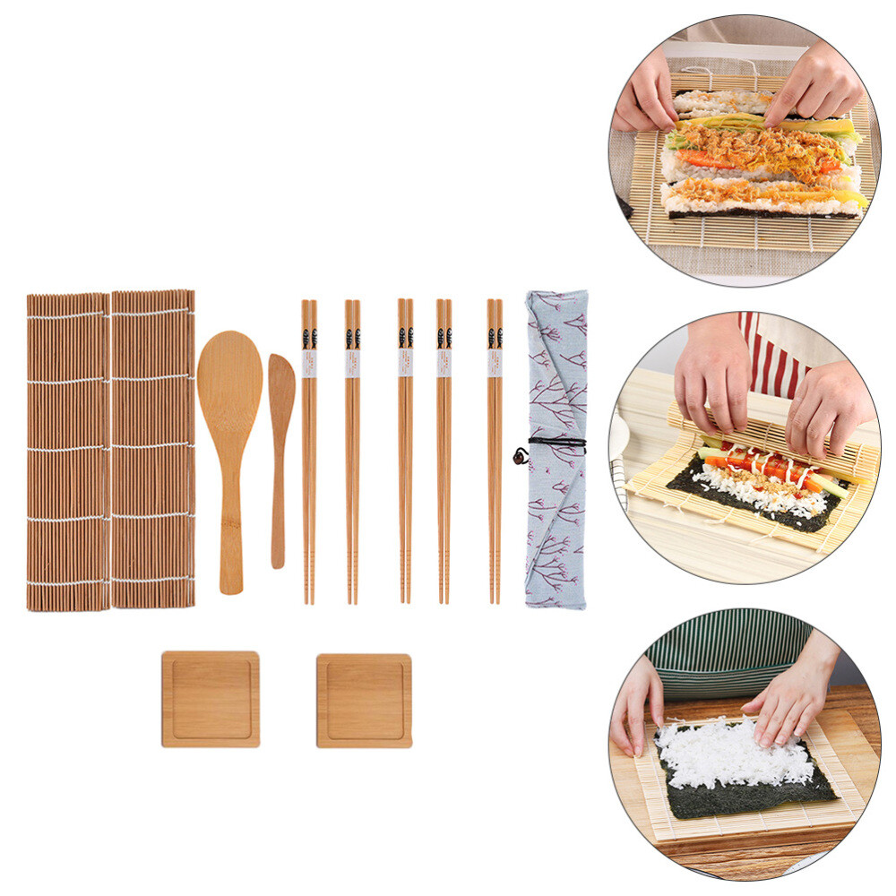 Homemade Sushi Kit with Bamboo Mat Chopsticks for Beginners