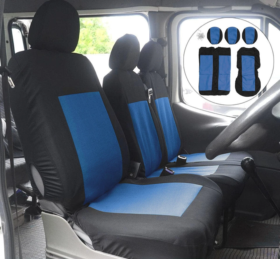 Per Fiat Scudo Ducato Copri Sedili Coprisedili 2+1 Blu Tessuto - Immagine 2 di 4