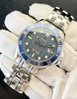 (Box & Papers) Omega Seamaster Men's Watch Blue Wave Dial 41mm Bond 2221.80.00