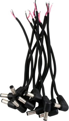 10 x DC Power Right Angle Barrel Male Jack Plug with Wire PC DIY 5.5 x 2.1mm