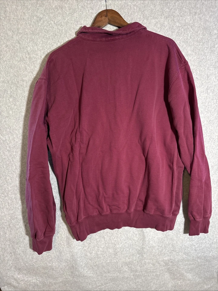 雅马哈 1/4 拉链 Polo 橄榄球模拟领套衫大号海军蓝白色刺绣 — 第 4/4 张图片