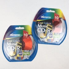 2 Memorex Cool Colors Music CD-R 10-Pack 10pk 40X 700 MB 80 MIN