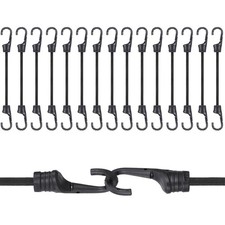 Spanngummi mit Haken 15 Stück Schwarzes Elastische Expander mit Haken