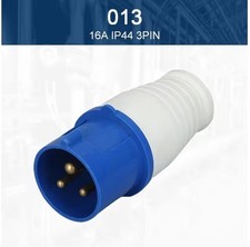 16 Amp 240V Site Trailing Plug & Socket 16A 3 Pin 240 Volt Blue Hook Up 2P+Earth