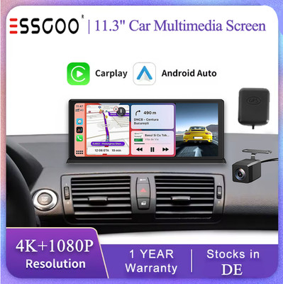 11,3 Zoll Universal Autoradio Kabelloses CarPlay Android Auto GPS Dual Kamera BT