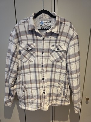 QuickSilver Men s Plaid Flannel Jacket Sherpa Lined Jacket Size XL