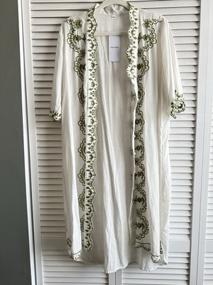 ALEX MAX Boho Button-Up HAND EMBROIDERED & BEADED~One/Free Size~Pearl Buttons