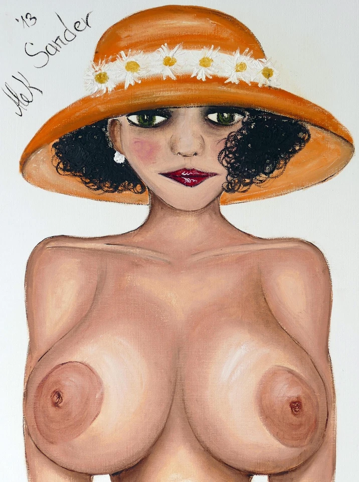 Alek SANDER, Esmeralda mit dem Gänseblümchenhut aus 2013 - Mischtechnik - Bild 1 von 1