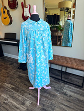 Vintage 80s Lady Ronte Floral Collared Long Sleeve Gown Coquette puppy nightgown