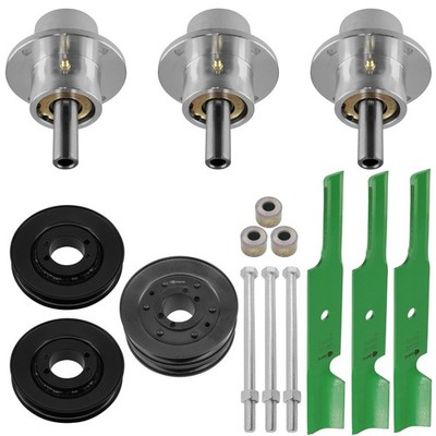 Caltric Deck Spindles And Pulleys W/Blades Kit For Scag SCZ52V-730FX  52''