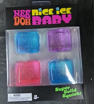 NeeDoh Nice Ice Baby 4-pack, Nee Doh Mini Squishy Stress Ice , Set Of Four NEW