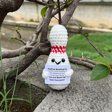 Crochet Bowling Pin Gifts Emotional Support Bowling Pin Positive Cute Funny Cool