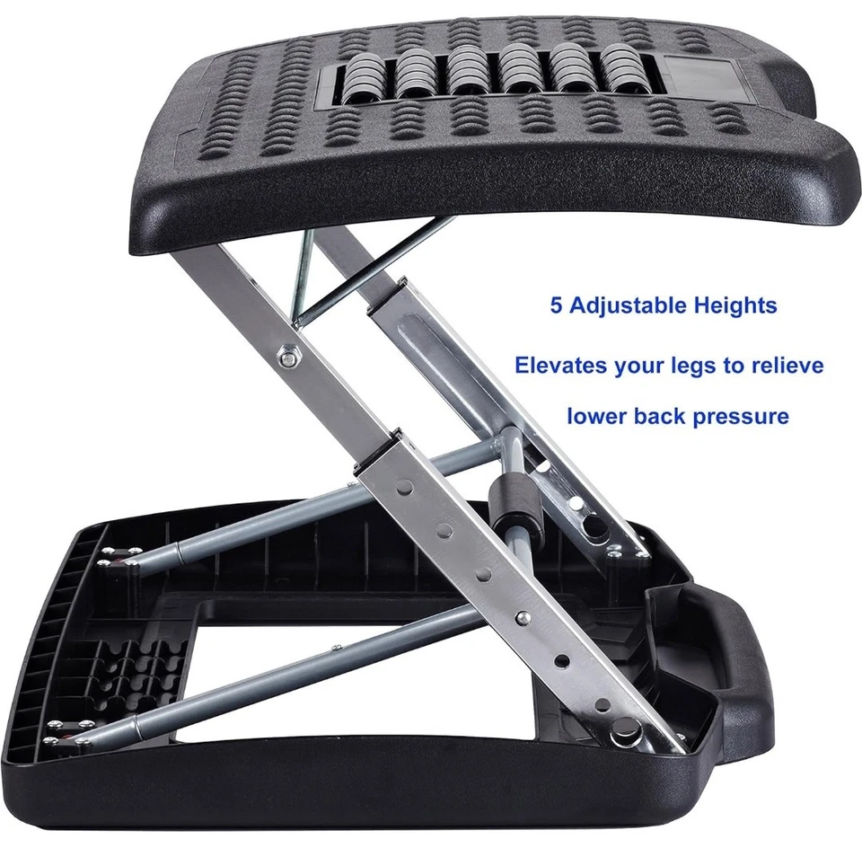 Carepeutic Ergo-Comfort Adjustable Footrest w/Massaging Rollers, Slip-Resistant - Image 4 of 4