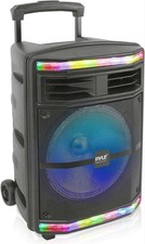 Pyle PA Speaker System 600W Bluetooth, Rechargeable, Portable, Lights PPHP1044B