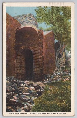 1920 Key West FL Old Martello Tower No. 2 Gateway Postcard Frank-Johnson