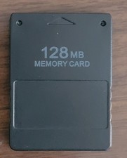 Sony PlayStation 2 128MB Memory Card - Black Loose - Open - Tested Working