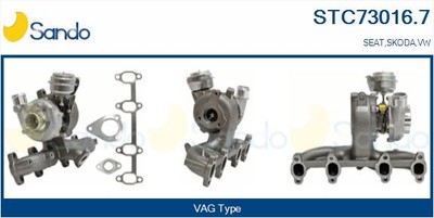Turbocompressor STC73016.7 SANDO Für VW SEAT SKODA Abgas-Turboaufladung .7