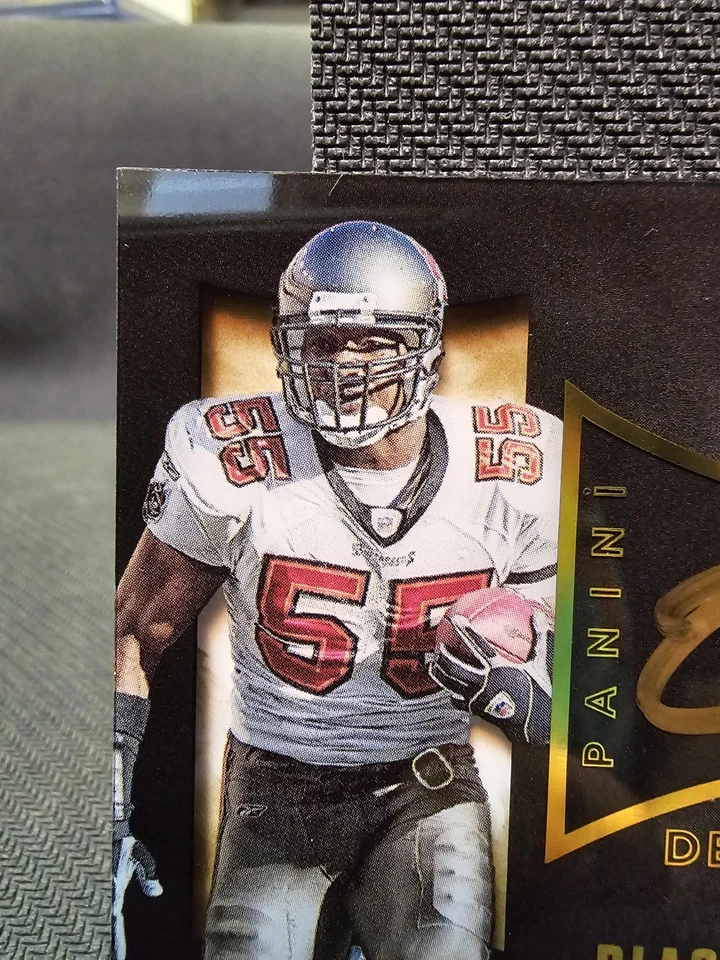 🇨🇦 2015 Panini Oro Negro NFL Derrick Brooks 25/99 Casi Nuevo Gema En Tarjeta Autógrafo Foto 3 de 4