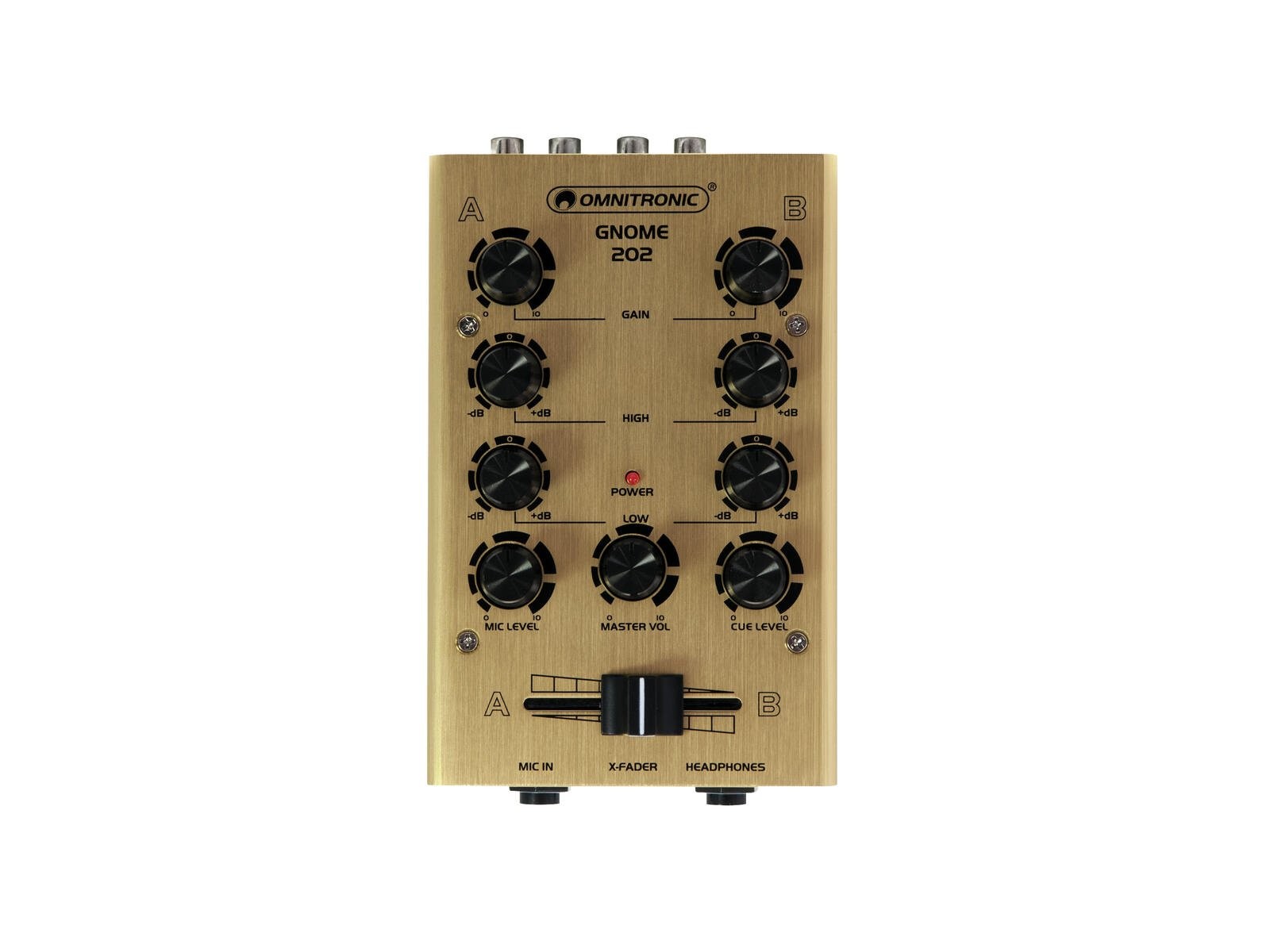 OMNITRONIC GNOME-202 Mini-Mixer DJ a 2 Canali Oro - Compatto e Professionale