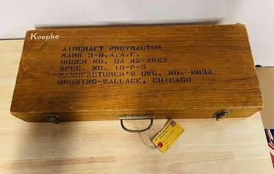 Aircraft Protractor Box Only Bruning- Wallace