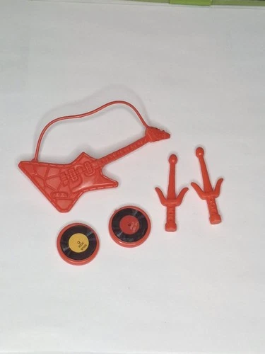 Vintage 1991 TMNT Rock n Rollin Heavy Metal Raphael Complete Set 5 Accessory Lot