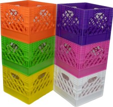 16qt Milk Crate 6-Pack Variety, 13"x13"x11"