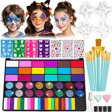42 Color Face Painting Kit for Kids with Split 7.87 x 5.51 IN, Multicolor