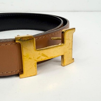 Hermes Constance Reversible Belt Leather Yellow Brown Constance belt buckle & Leather strap 38 mm | Hermès USA main image 4