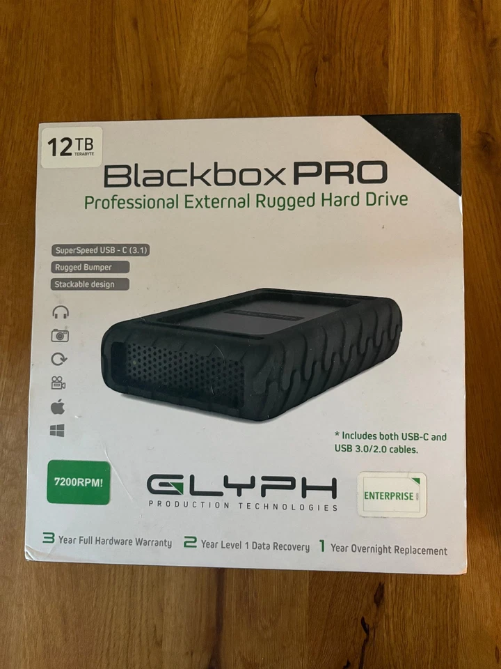 Glyph Blackbox Pro 12TB 7200RPM Enterprise Class USB-C 3.1 Festplatte Hard Drive