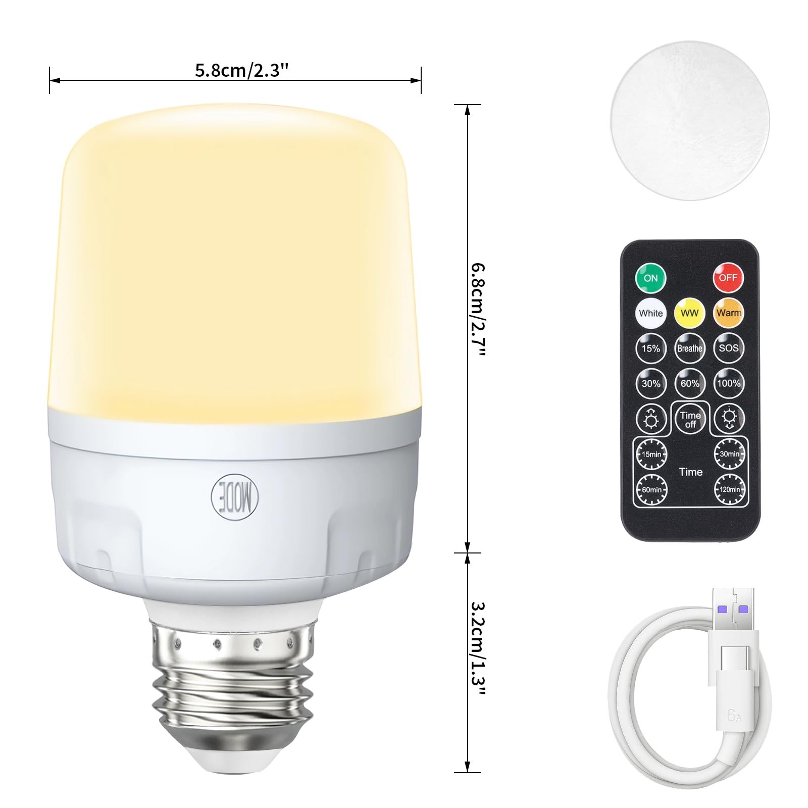 Ampoule LED E27 rechargeable avec telecommande lot de 2 lampes secours 9W - 4