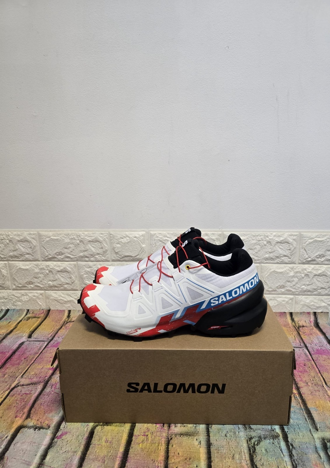 Scarpe da trail running Salomon Speedcross 6 UK 8 donna prezzo consigliato £ 140 bianco nero