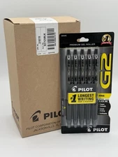 Pilot G2 0.7 mm Premium Gel Roller Pens 6 Packs Of 5 Pens (30 Pens Total) Black