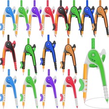 16 PCS Math Compass Geometry Math Set 6 Inch Plastic Drawing Compass with Pen...