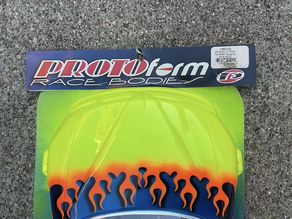 Vintage Protoform Alfa Romeo 2.0 Clear Body 1460-00 190mm Touring Car Flame - Image 2 of 4