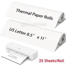 2-10 Rolls A4 Thermal Paper 8.5 x 11 US Letter Size Printer Paper 25 Sheet/Roll
